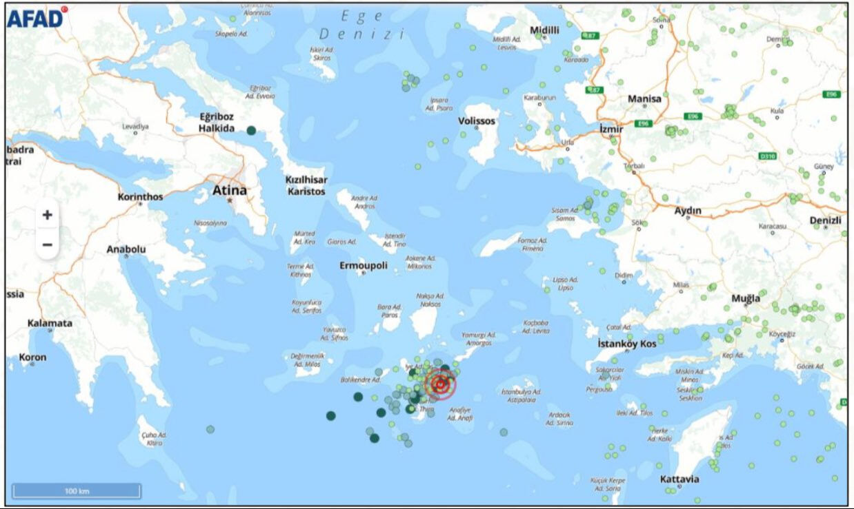 AFAD son dakika olarak duyurdu Ege de 3 deprem peş peşe oldu işte ilk