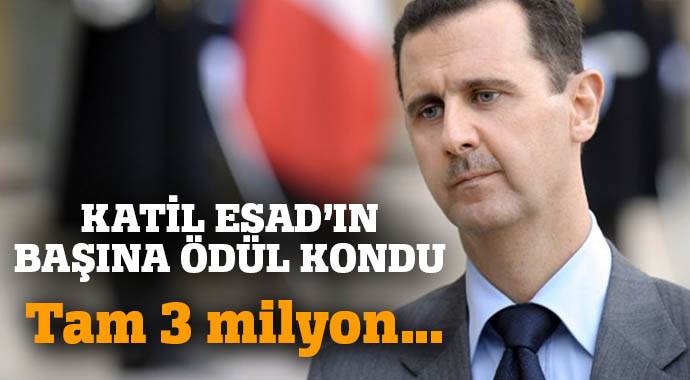 Katil Esad&#039;ın başına ödül koydular
