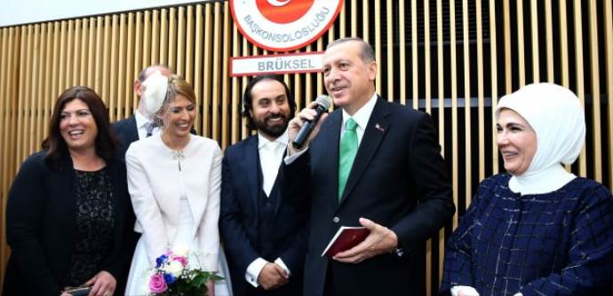 Erdoğan Brüksel&#039;de nikah şahidi oldu