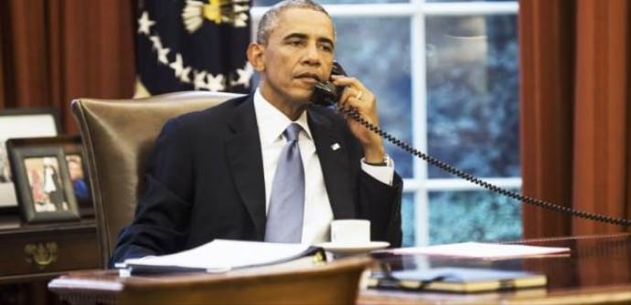 Obama, Başbakan Davutoğlu&#039;nu aradı
