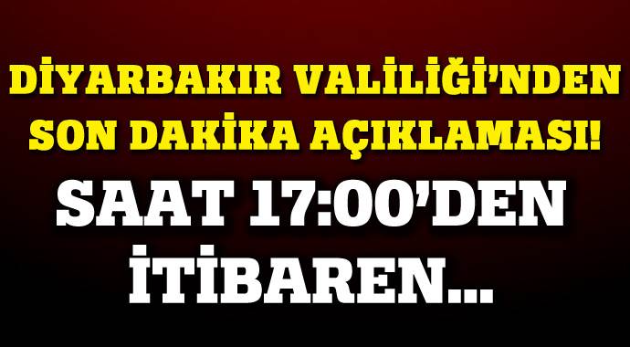 Diyarbakır&#039;ın Hani ve Lice ilçelerinde sokağa çıkma yasağı ilan edildi