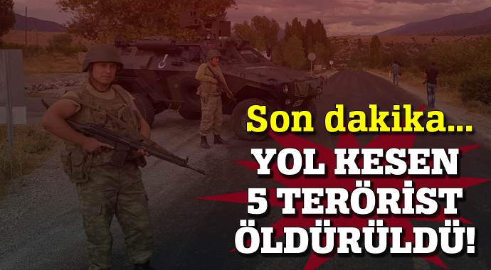Erzincan&#039;da yol kesen 5 terörist öldürüldü!
