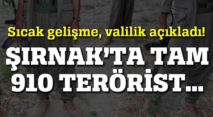 Şırnak&#039;ta PKK&#039;ya ağır darbe 910 terörist...