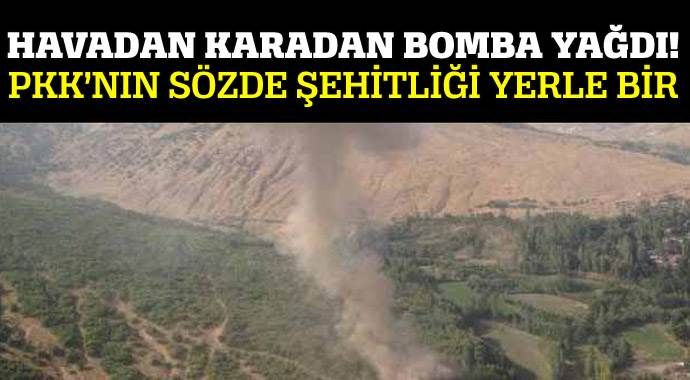 PKK&#039;nın sözde şehitliği yerle bir edildi