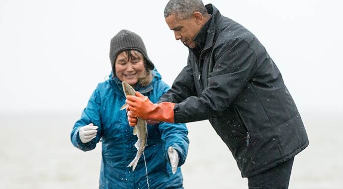 Obama balık tuttu
