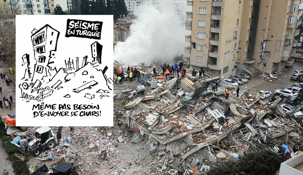 Fransız dergi Charlie Hebdo’dan skandal &#039;Türkiye&#039; karikatürü: Depremle alay etti