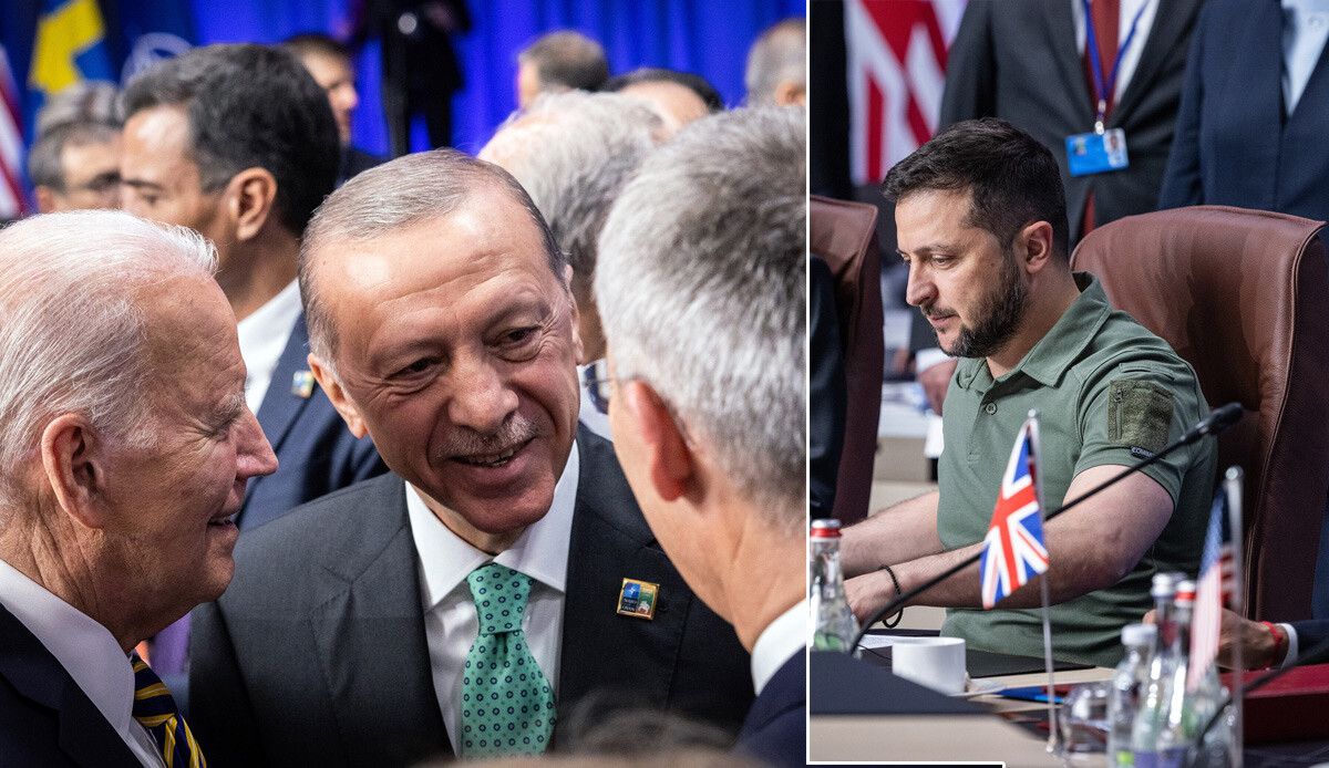 NATO toplantısında Zelenskiy’in yeri dikkat çekti, Erdoğan, Biden ve Stoltenberg sohbetinde keyifli haller objektiflere yansıdı
