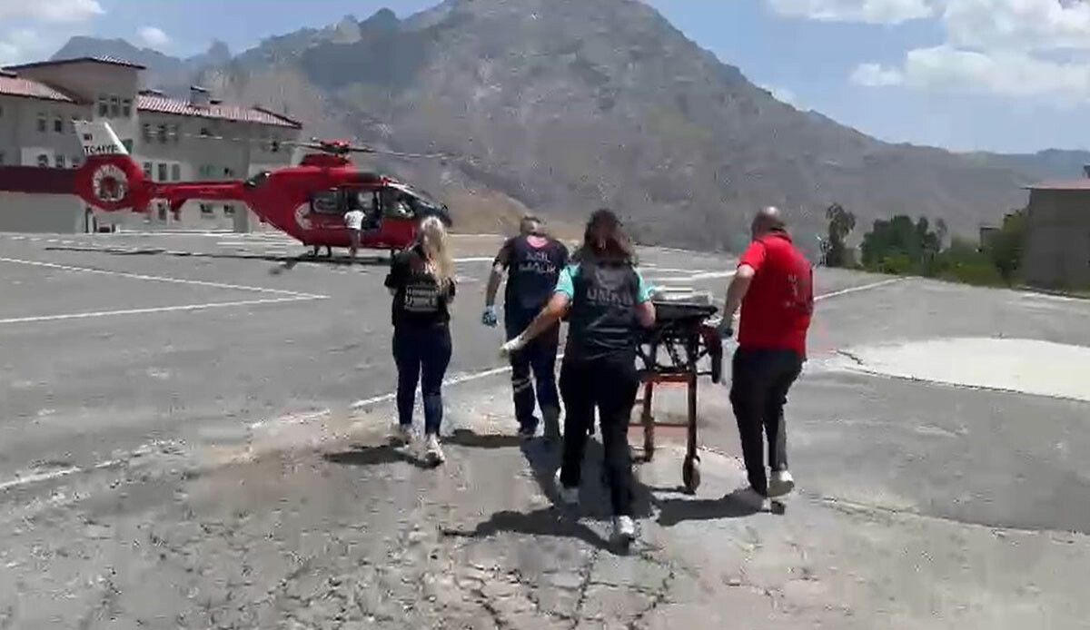 Yılanın ısırdığı vatandaş ambulans helikopter sayesinde hayata tutundu