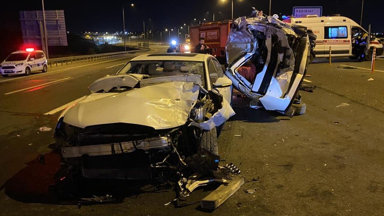 Kuzey Marmara Otoyolu&#039;nda 3 araç birbirine girdi! 2&#039;si ağır 9 yaralı var