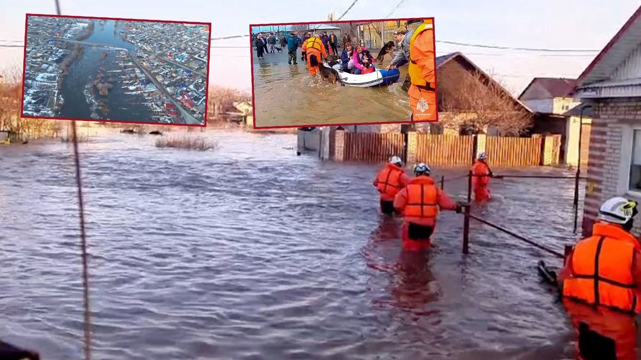 Kazakistan&#039;dan sonra Rusya&#039;yı da vurdu! Sel felaketi bölgeyi sarıyor: 10 bini aşkın ev sular altında