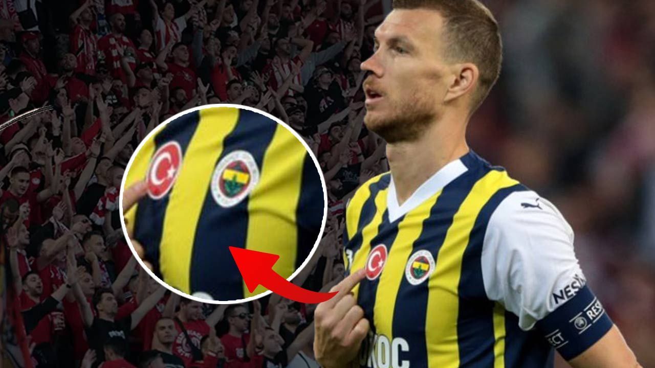 Fenerbahçeli Edin Dzeko&#039;ya sabotaj girişimi! Türk bayrağını görüp çıldıran Olympiakos Dzeko&#039;ya sarı-lacivertliler sahip çıktı