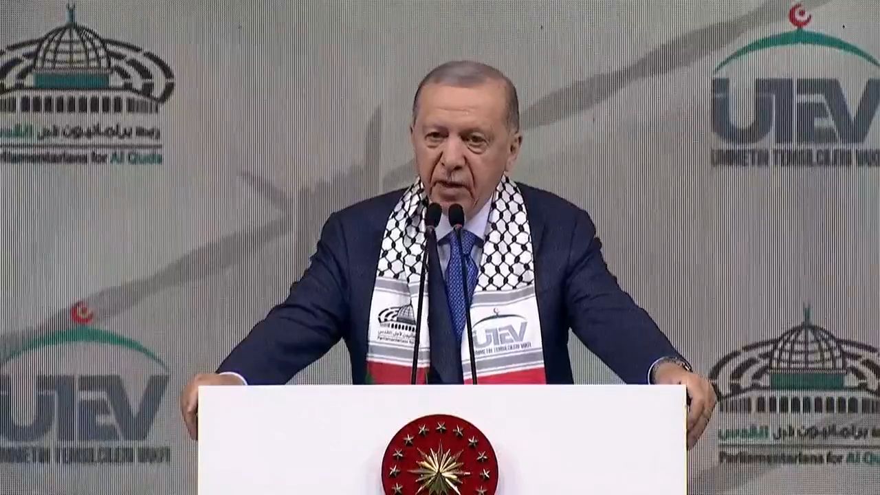 Erdoğan, 'Kudüs Platformu'nda konuşuyor -Erdoğan, 'Kudüs Platformu'nda konuşuyor