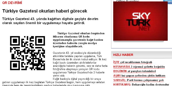 Türkiye Gazetesi okurları, haberi görecek