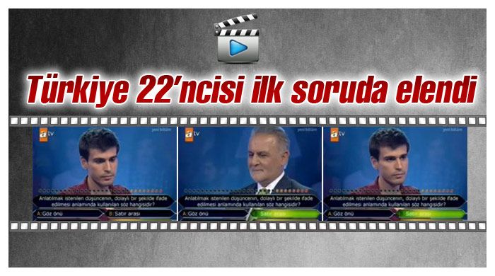 Türkiye 22&#039;incisi ilk soruda elendi
