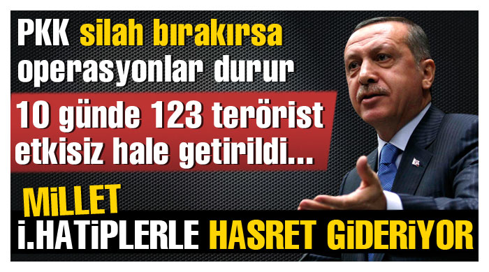 Erdoğan: PKK silah bırakırsa operasyonlar durur