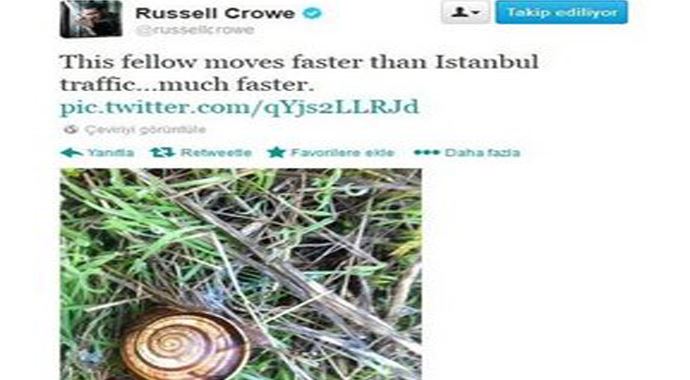 Russel Crowe&#039;dan İstanbul trafiğine gönderme