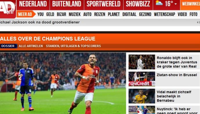 Hollanda basını Sneijder&#039;e övgü yağdırdı