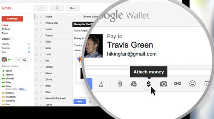 Google cüzdan&#039;la mail&#039;den para transferi