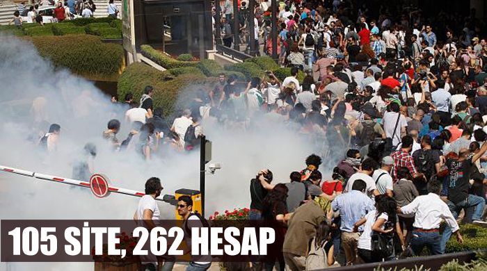 Gezi&#039;yi provoke eden 105 site, 262 hesap