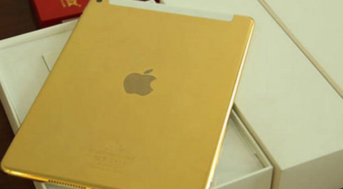 Yeni iPad Air 2&#039;yi altınla kapladılar