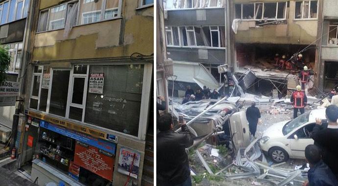 Patlamadan önce patlamadan sonra! İşte Taksim&#039;deki o bina