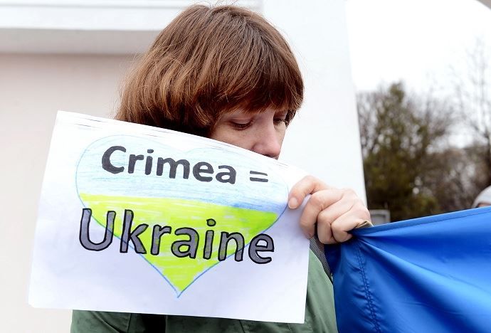 Kırım&#039;da Ukrayna yanlısı gösteri