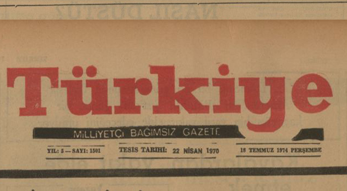 Kıbrıs Barış Harekatı&#039;nda Türkiye Gazetesi manşetleri