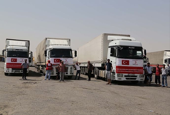 Kızılay&#039;ın gönderdiği yardımlar Erbil&#039;e ulaştı
