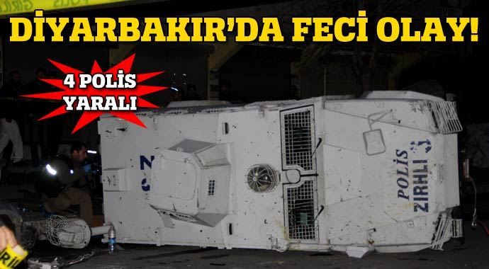 Diyarbakır&#039;da zırhlı araç kaza yaptı: 4&#039;ü polis 5 kişi yaralandı