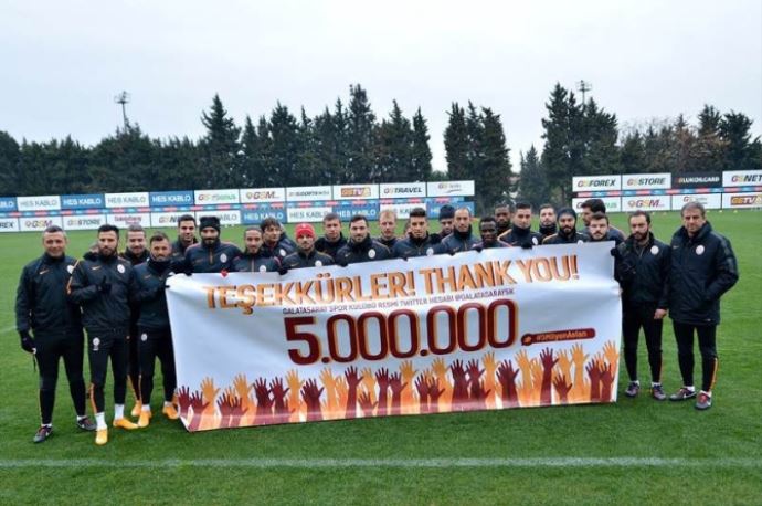 Galatasaray&#039;a 5 milyon takipçi