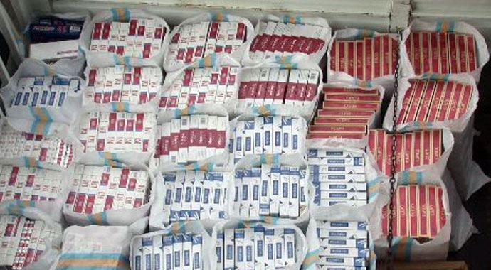 80 bin paket kaçak sigara ele geçirildi