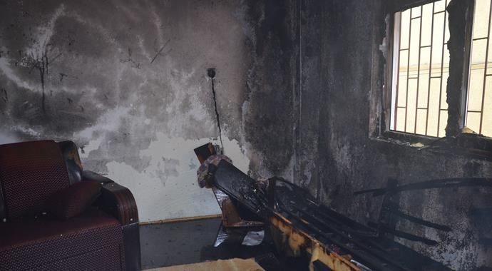 Fatsa&#039;da yangın, bir ev kül oldu
