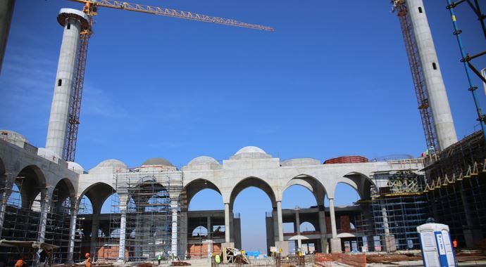  &#039;Çamlıca Camii&#039; kaba inşaatının yüzde 75&#039;i tamamlandı