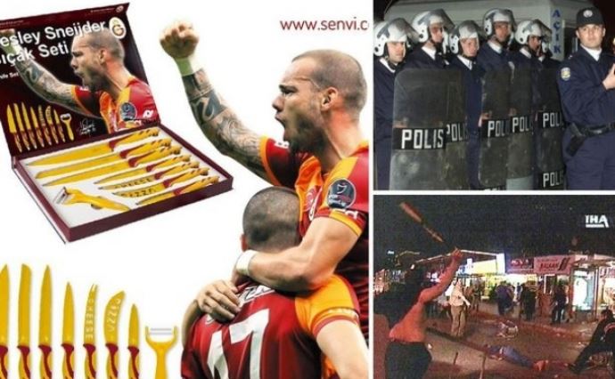 Sneijder&#039;in bıçak seti olay oldu!