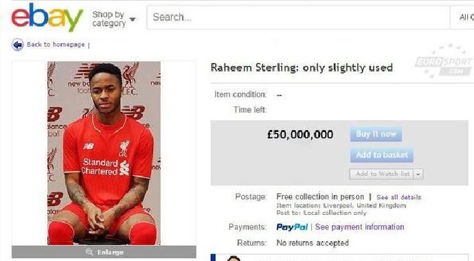 Liverpool taraftarı Sterling&#039;i internetten satışa çıkardı