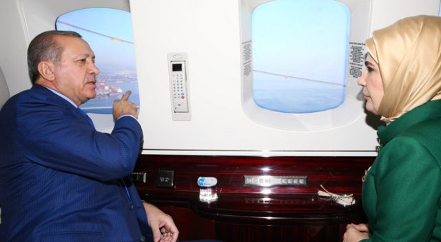 Cumhurbaşkanı Erdoğan, İzmit Körfez Geçişi Köprüsü&#039;nü havadan inceledi
