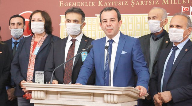 Meclis’te maskeli  basın toplantısı