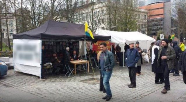 Brüksel&#039;deki PKK çadırı yeniden kuruldu