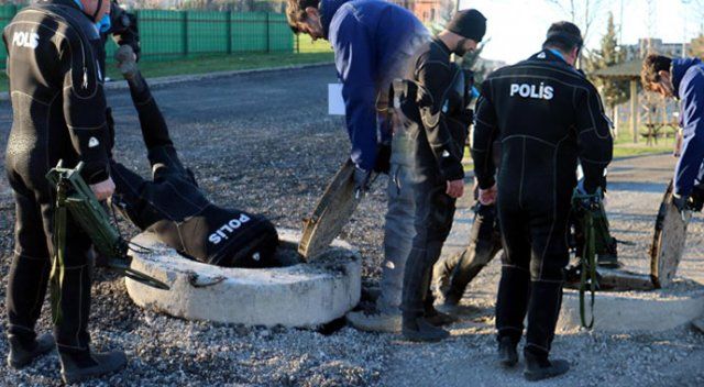 Dalgıç polisler, Nevruz alanının kanalizasyonunda bomba aramış