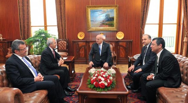 TBMM Başkanı Kahraman, Kılıçdaroğlu&#039;nu kabul etti