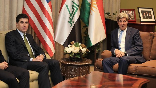 IKBY Başbakanı Barzani, Kerry ile Bağdat&#039;ta bir araya geldi