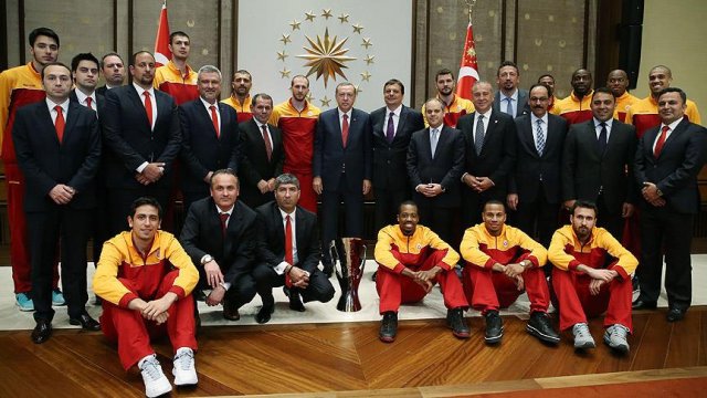 Erdoğan Galatasaray Odeabank Erkek Basketbol Takımı&#039;nı kabul etti