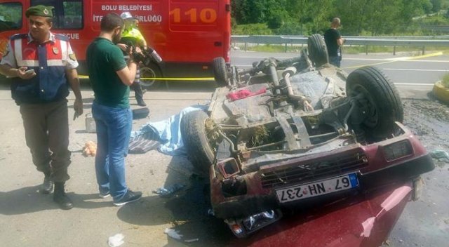 Bolu&#039;da trafik kazası, 1 ölü 2 yaralı