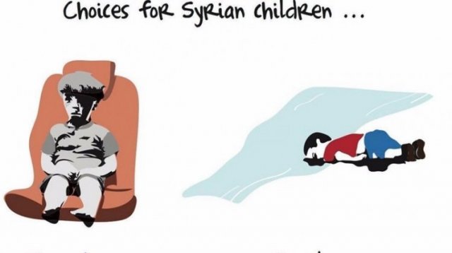 Sosyal medyanın konuştuğu Suriye karikatürü
