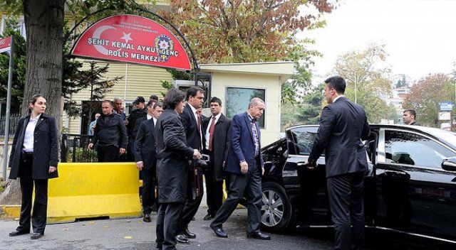 Cumhurbaşkanı Erdoğan&#039;dan polis merkezine ziyaret