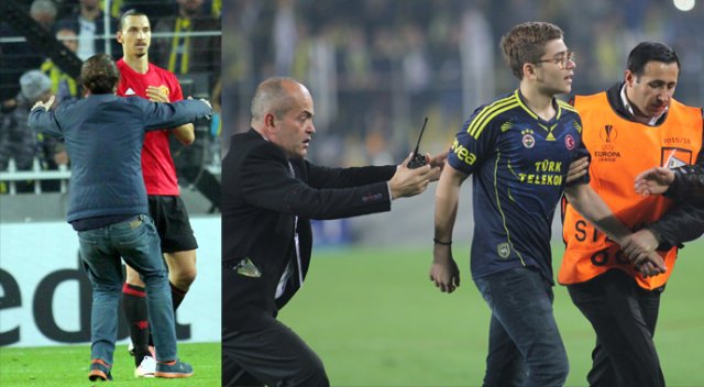 Maç bitimi sahaya atlayan bir Fenerbahçeli, Ibrahimovic&#039;e sarıldı