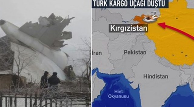 Son dakika! Türk kargo uçağı Kırgızistan&#039;da düştü (TÜRK UÇAĞI DÜŞTÜ)