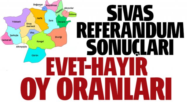 Sivas, Referandum Sonuçları Öğren | Sivas, Evet Oranı, Sivas Hayır Oranı