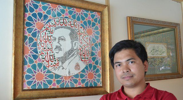 Endonezyalı hattatdan hayran bırakan Erdoğan portresi