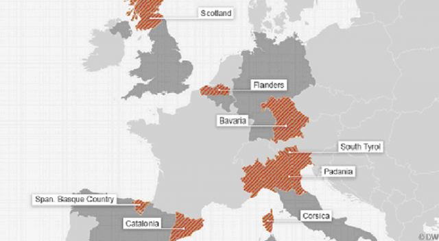 Avrupa ülkelerinde bölünme ihtimali yaşatan ayrılıkçı hareketleri